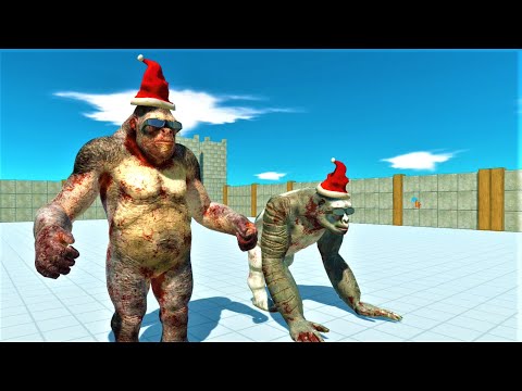 DUO OLD NEW GORO THE GIANT IN 2 VS 2 UNITS animal revolt battle simulator