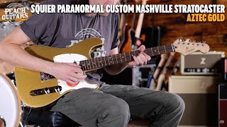 Video thumbnail for Squier Paranormal Custom Nashville Stratocaster | Laurel - Aztec Gold by Peach Guitars