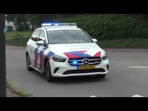 P1 politie benz Drachten met spoed naar een onbekend incident in drachten