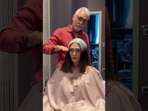 Anche durante il passaggio al bianco si può essere chic con un taglio pari bob 🔥😍