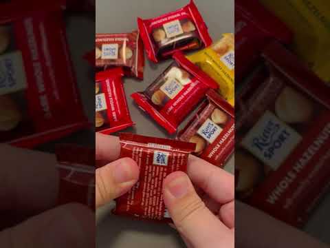 Mini Ritter Sport Chocolate with Whole Hazelnuts 🍫😋 #shorts