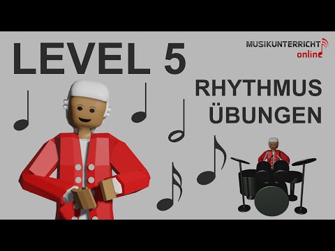 Rhythmusübungen Level 5: Sechzehntel-, Achtel-, Viertel-, halbe und ganze Noten - Gehörbildung