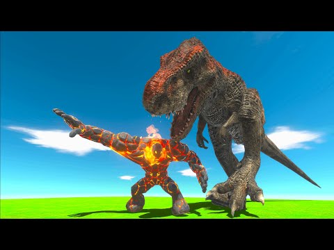 LAVA BOY VS GIANT CARNIVORE DINOSAURUS - Animal Revolt Battle Simulator