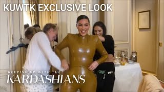 Watch Kim Kardashian Literally Squeeze Into Skin-Tight Outfit | KUWTK Exclusive Look | E!