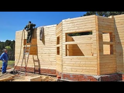 Amazing Fastest Wooden House Construction Method - Intelligent Process Log House Building in 1 Day