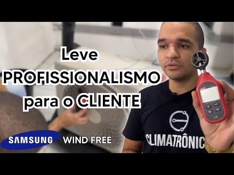 Vídeo: Teste Ventilador AR Inverter Samsung Wind Free: Parâmetros e Reparo