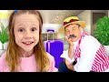 Nastya and dad funny hotel toys story