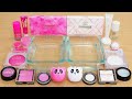 Pink Vs White Mixing Makeup Eyeshadow Into Slime ASMR