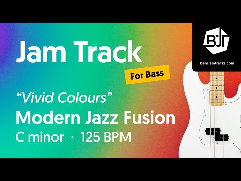 Modern Jazz Fusion Jam Track in C minor (for bass) "Vivid Colours" - BJT #101