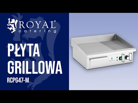 Video - Płyta grillowa - 360 x 560 mm - gładka i ryflowana - 3000 W