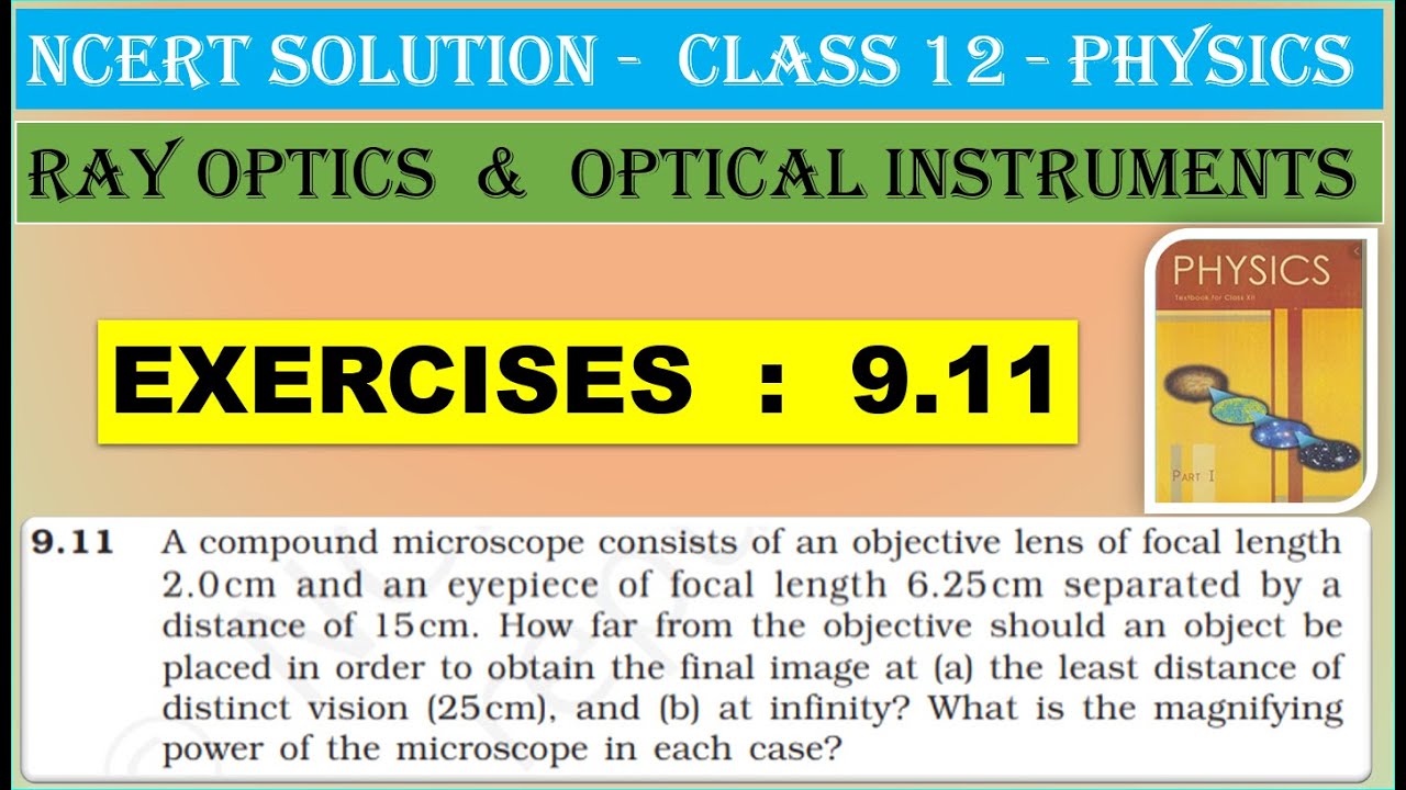NCERT SOLUTION|CLASS 12 PHYSICS| RAY OPTICS & OPTICAL INSTRUMENTS|EXERCISES 9.11 |CBSE  IIT NEET JEE
