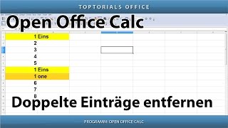 Doppelte Einträge löschen / Duplikate entfernen (OpenOffice Calc)