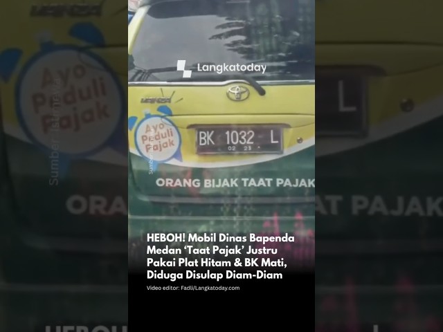 HEBOH! Mobil Dinas Bapenda Medan ‘Taat Pajak’ Justru Pakai Plat Hitam & BK Mati