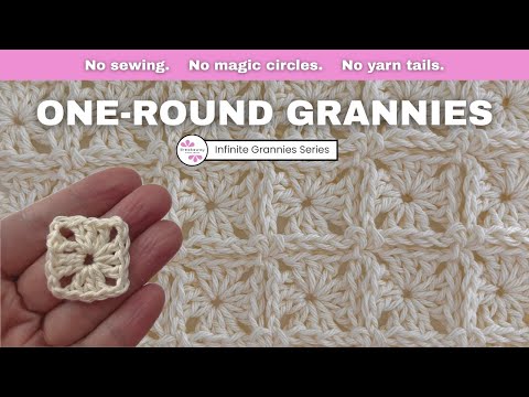 Inifinte One Round Grannies! | learn a BRAND NEW WAY to crochet these traditional little squares