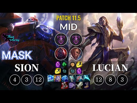 RNW Mask Sion vs Lucian Mid - KR Patch 11.5