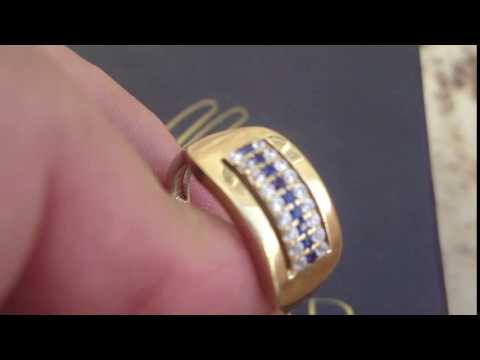 Sidabrinis ziedas su safyrais ir topazu