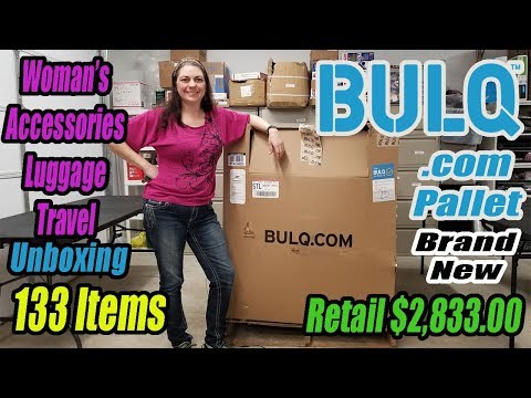 Bulq.com Pallet Unboxing -Retail $2,833  -BRAND NEW -Woman's Items, Luggage, Epson, Ect. - 133 Items