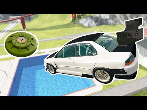 Jumping Into Pool through Contact Mine – BeamNG.Drive