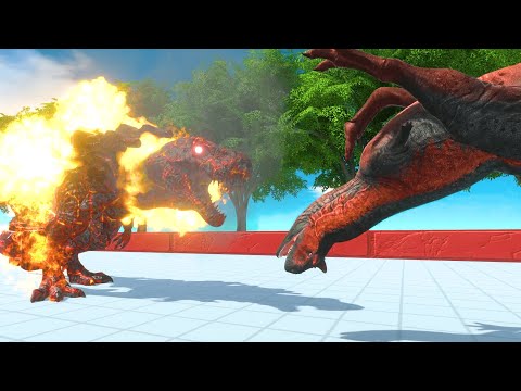 Escape from Inferno lava T-REX -Animal Revolt Battle Simulator