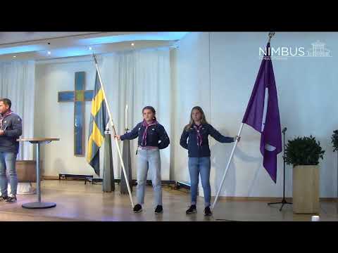Nimbuskyrkans Scoutgudstjänst 2020-10-18 med scouter, Daniel L. och Josefine Savedson