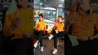 Lando Norris and Oscar Piastri playing green or red flag with Sportbible