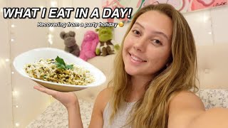 WHAT I EAT IN A DAY recovering from a party holiday! ad