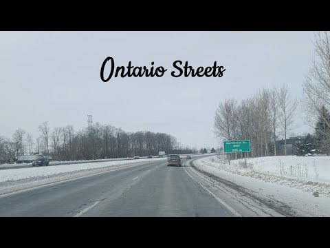 Busy Short Highway Drive from Kitchener to Waterloo | Real Winter Road View in Ontario