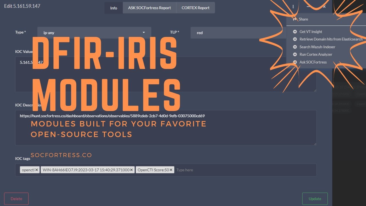 Free SOCFortress Provided DFIR-IRIS Modules