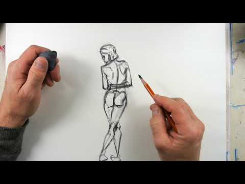 (Unintentional ASMR), Figure Drawing Tutorials, Beginner Easy with Reference (Pencil Sounds) #11