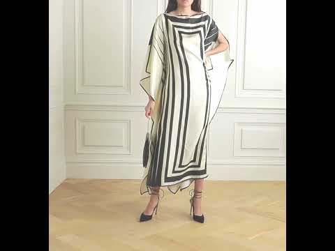 Party Wear Calf Length Free Size Women Satin Silk Printed Kaftan