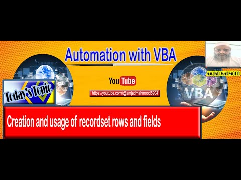 Creation and usage of recordset rows and fields