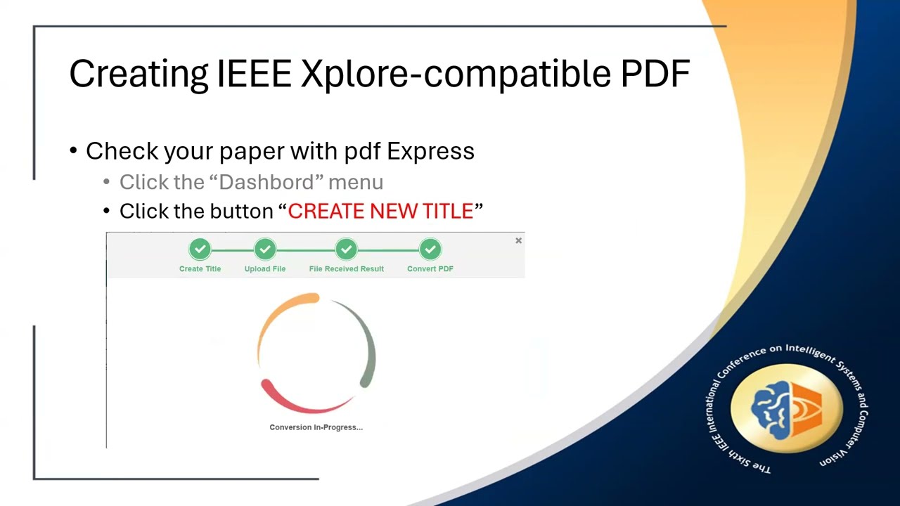 Guidelines to create IEEE Xplore-compatible PDFs by YOURSELF using 