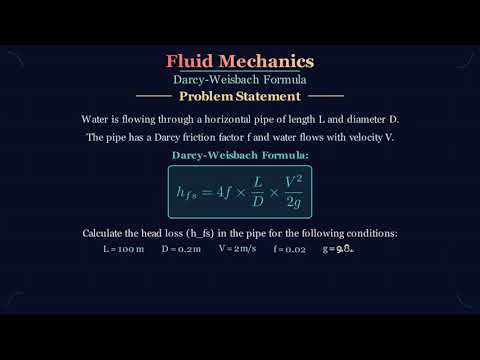 Darcy - Weisbach Formula Example 