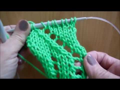 Lochmuster von rechts nach links stricken