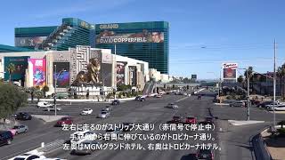 ストリップ大通りと交差するトロピカーナ通り。ここも７車線が確保されている。
