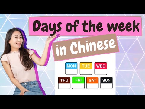Monday to Sunday in Chinese mandarin-Days of the week-Taiwanese mandarin accent & Zhuyin