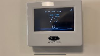 WHY DOES MY CARRIER INFINITY ELECTRIC HEAT CONSTANTLY RUN WITH HEAT PUMP  Simple solution.