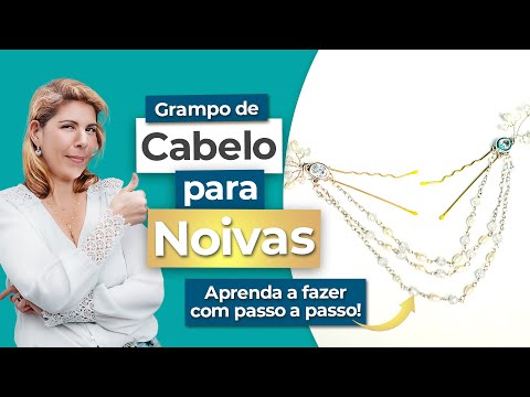 COMO FAZER GRAMPO DE CABELO PARA NOIVAS PASSO A PASSO | Usando Pérolas, Cristais e Folheado Platina
