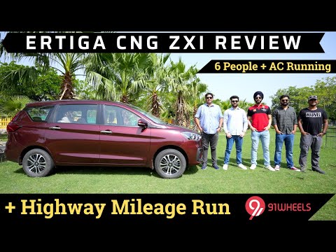 Maruti Ertiga CNG ZXi Review Including Mileage Run With 6 People || Comfort & Seating Included