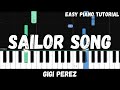 Gigi Perez Sailor Song Easy Piano Tutorial
