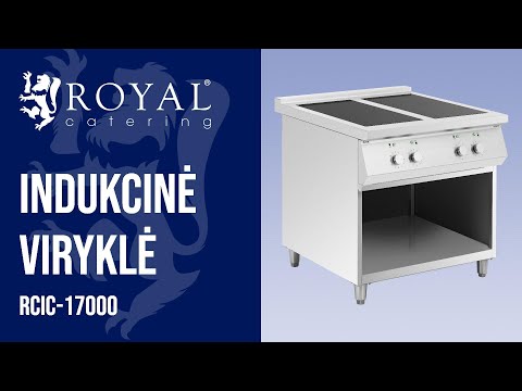 vaizdo įrašas - Indukcinė viryklė - 17 000 W - 4 degikliai - 260 °C - sandėliavimo vieta - „Royal Catering“