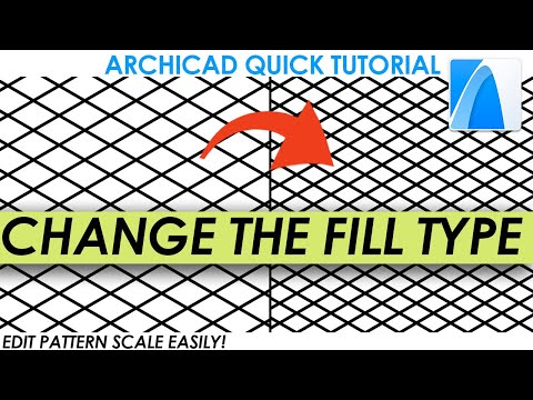 ARCHICAD CUSTOMIZE FILLS - Quick Tutorial (Change fill type and pattern easily)