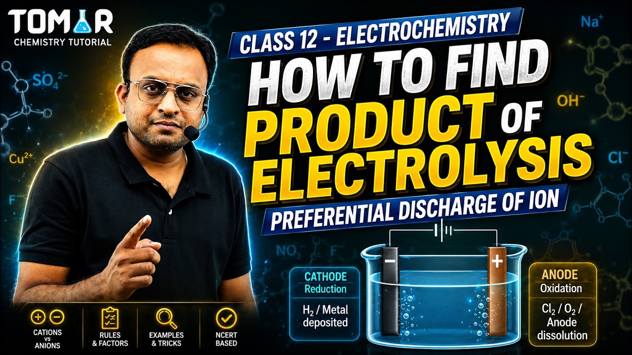 Class 12- Electrochemistry ( How to find product of electrolysis)// Preferential discharge of ion