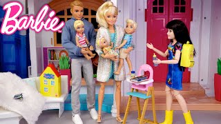 Barbie & Ken Family New Babysitter Story & Evening Routine - Titi Toys Dolls
