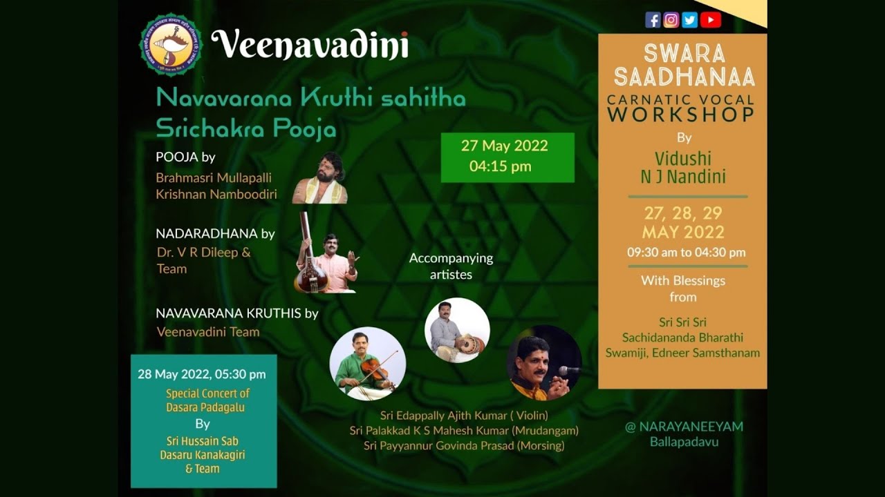 Navavarana Kruthi Sahitha Shrichakra Pooja | Nadaradhana | Navavarana Kruthis  | @Veenavadini |​