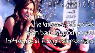 Miley Cyrus - Santa Claus is coming to town Lyrics On Screen HD
