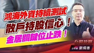 鴻海外資持續測試散戶持股信心！金居關鍵位止跌！｜台股攻略｜劉烱德