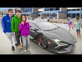 Picking Up Our Little Sister From School In A Lamborghini