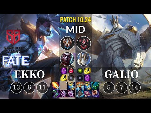SB FATE Ekko vs Galio Mid - KR Patch 10.24