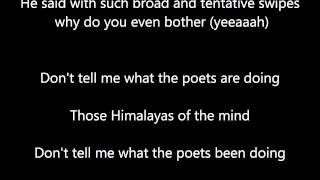 Tragically Hip - Poets (lyrics)